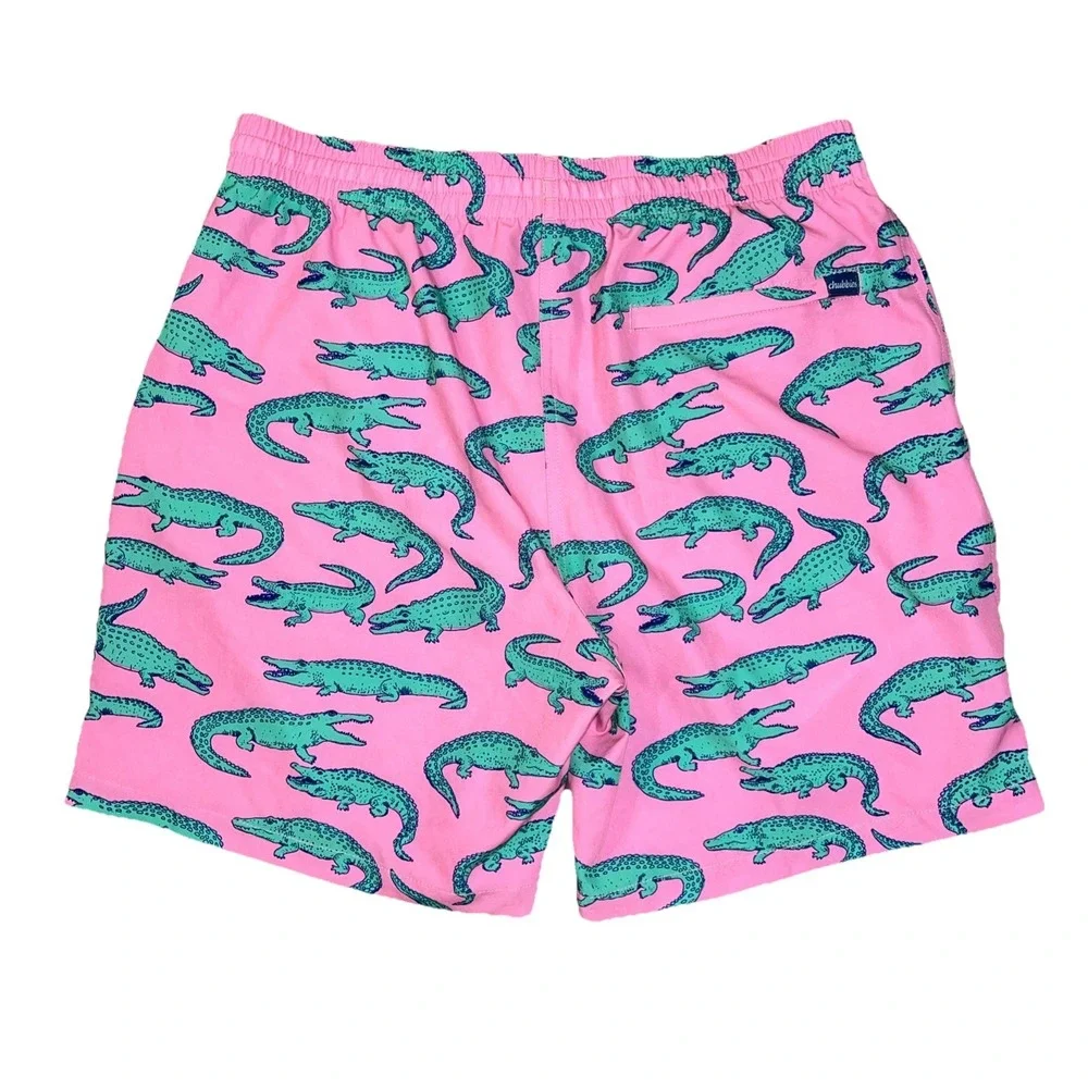 Chubbies Mens Glades Gators Swim Trunks Pink Shorts XL‎